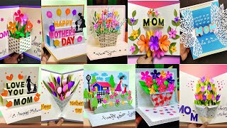 10 Handmade Mothers Day card  Mothers Day pop up card making [upl. by Cash542]