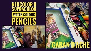 Painting with Caran DAche Neocolor II amp Supracolor Watercolour Pencils [upl. by Sone620]