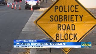 HPD to set up impaired driver checkpoints as summer ends [upl. by Galven]