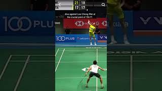 Kento Momota’s Perfect Dive against Lee Chong Wei lcw momota [upl. by Airasor490]