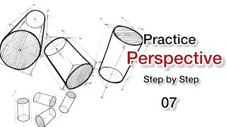 Drawing How to Draw a Cylinder in 123 Point perspective  Part 07 طراحیصنعتی sketch drawing [upl. by Lrac864]