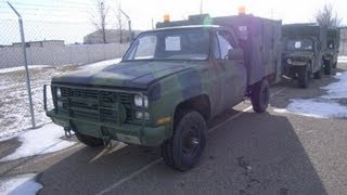 1986 Chevy M1031 Truck Mounted Contact Maintenance Shop Set on GovLiquidationcom [upl. by Alakcim]