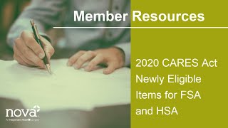 2020 CARES Act Newly Eligible Items for FSA and HSA [upl. by Namien141]