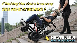 Motorized stair chair lift Electric stair climbing wheelchair [upl. by Dareen997]