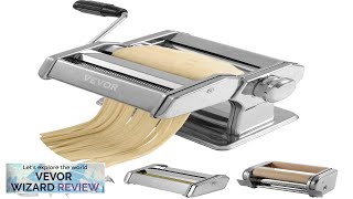 VEVOR Pasta Maker Machine 9 Adjustable Thickness Settings Noodles Maker Stainless Steel Review [upl. by Aelsel811]