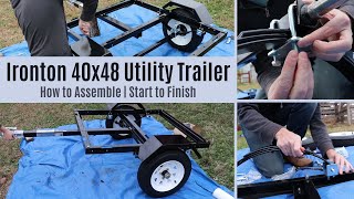 How To Assemble  Northern Tool Ironton 40 x 48 Steel Utility Trailer [upl. by Aniwde]