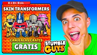 CONSIGUE GRATIS las SKINS TRANSFORMERS en STUMBLE GUYS 🤑 [upl. by Grissom]