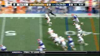 Tennessees Devaun Swafford Pick6 INTTD at Florida 92113 [upl. by Hgielyk]