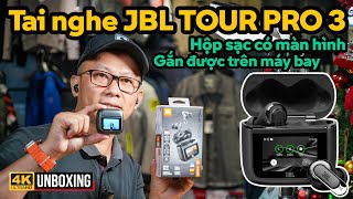 JBL TOUR PRO 3 TAI NGHE TRUE WIRELESS CÓ MÀN HÌNH TRÊN HỘP SẠC KẾT NỐI MÁY BAY CHỐNG ỒN [upl. by Ereveniug]