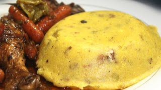 HOW TO COOK REAL JAMAICAN TURNED CORNMEAL WITH GUNGUH GREEN PIGEON PEAS RECIPE [upl. by Arit]