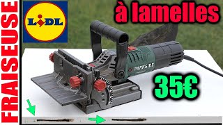 je monte un meuble  LIDL fraiseuse Ã lamelle PARKSIDE PFDF 900 B2 Lamelleuse type Einhell TCBJ 900 [upl. by Spatz]