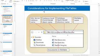 41 Implementing FILESTREAM and FileTables in SQL Server P2 [upl. by Joann]