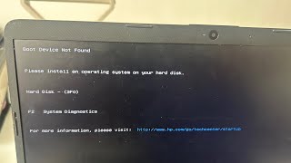 Boot Device Not Found Please install operating system on your hard disk  3F0 trending viralvideo [upl. by Aldas]