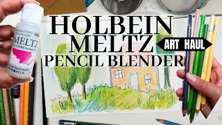 Holbein Pencil ART HAUL  trying the Holbein Meltz pencil blender [upl. by Notslar]