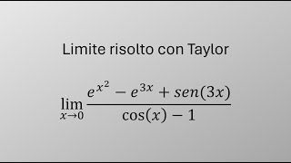 SoluzioneLimite risolto con il polinomio di Taylor [upl. by Anwahsar107]