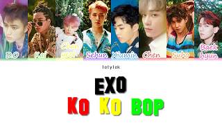 EXO KO KO BOP Lyrics Colour CodedHANROMENG [upl. by Lemar707]