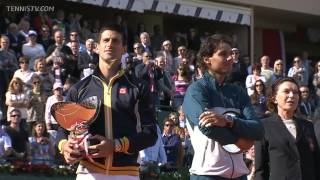 Novak Đoković  Himna Srbije i dodela nagrade ATP Masters MonteCarlo 2013 [upl. by Trant]