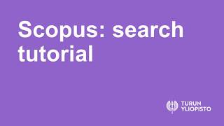 Scopus Search tutorial [upl. by Summons]