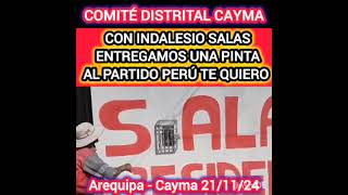 COMITÉ DISTRITAL DE CAYMA DE LA PROVINCIA DE AREQUIPA HACE ENTREGA DE UNA PINTA [upl. by Hcra]