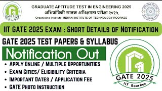 IIT GATE 2025 Exam Short Details of Notification  How to Fill IIT GATE 2025 Online Form [upl. by Llehsam668]