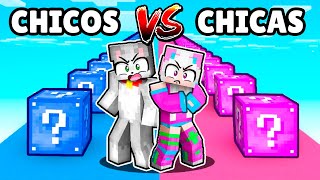 DESAFÍO de LUCKY BLOCK de CHICO vs LUCKY BLOCK de CHICA 😂 CARRERA DE LUCKY BLOCKS en MINECRAFT [upl. by Abbate]