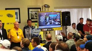 Drivers meeting 512016 Geico 500 Talladega superspeedway [upl. by Yalcrab]