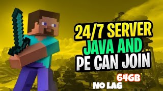 MINECRAFT 247 SERVER  JAVA  PE  NO LAG [upl. by Lorac920]