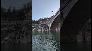 The 10meter high bridge diving is so exciting cliffjumping diving tiktok shorts [upl. by Picardi]