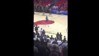 Miami Heat National Anthem Singer Denasia Lawrence Kneels While Singing [upl. by Elleinet]