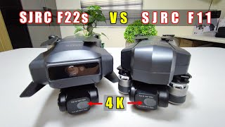 SJRC F22s vs SJRC F11 SHORT VIDEO CAMERA COMPARISON  SUNSET amp NIGHT FLIGHT  WIND STABILITY TEST [upl. by Oos]