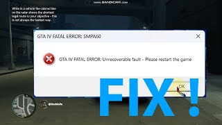 gta 4 fatal error unrecoverable fault please restart the game  GTA 4 Fatal Error SMPA60 Fix [upl. by Gent]