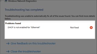 DHCP is Not Enabled For Ethernet [upl. by Miof Mela]