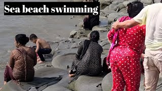 Sea beach swimming vlog [upl. by Iron]