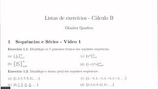 1  Exercícios selecionados sobre sequências e séries [upl. by Enilorac]