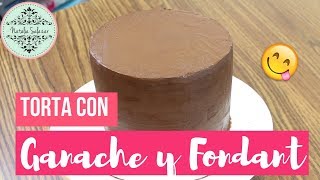 Cómo cubrir una torta con ganache y fondant Cobertura perfecta🤗😍 [upl. by Rufina]