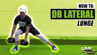 How To Do A DUMBBELL LATERAL LUNGE  Exercise Demonstration Video and Guide [upl. by Sheley]