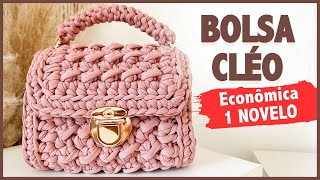 Bolsa de Crochê Fio de Malha  Fácil e Econômica 1 Novelo  Ponto Fantasia  Bolsa Cléo Dazz Crochê [upl. by Kcolttam]