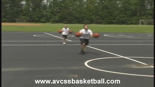 Basic 2 Ball Dribbling Drill for Youth Basketball Forward dribbling [upl. by Eardnoed]