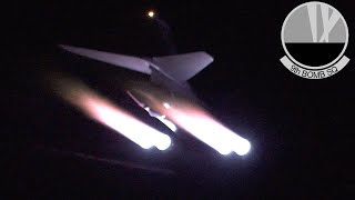 B1 Lancer night launch and unrestricted climb  RAF Fairford [upl. by Elleiad]