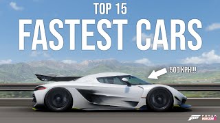 Forza Horizon 5  TOP 15 FASTEST CARS With NEW Tunes [upl. by Ennaehr]