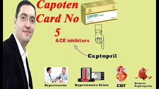 Capoten captopril  كابوتن لعلاج الضغط واعتلال الكلي السكري  Drug card [upl. by Ku576]