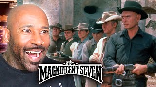 THE MAGNIFICENT SEVEN 1960 MOVIE REACTION  FIRST TIME WATCHING [upl. by Aeneus]