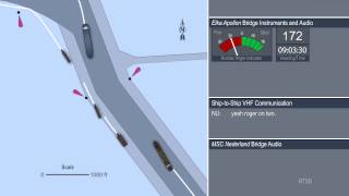 NTSB animation of collision between Elka Apollon and MSC Nederland in the Houston Ship Channel [upl. by Epolulot]