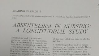 ABSENTEEISM IN NURSING A LONGITUDINAL ANSWER KEY [upl. by Haim530]