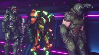 Master Chief Samus and Doom Slayer Walking to the Club [upl. by Esiralc]