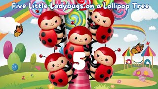 5 Little Ladybugs on a Lollipop Tree  Fun amp Educational Kids Song  Nature  Toddler Learning Music [upl. by Lupe52]