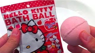 DibusYmas HELLO KITTY Bath Powder Ball ハローキティ バスボール 入浴剤 [upl. by Lihcox]