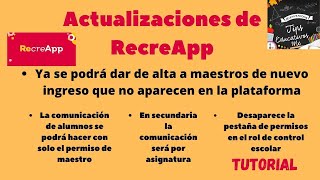 Jalisco Actualizaciones de RecreApp ya puedes dar de alta a maestros de nuevo ingreso tutorial [upl. by Feldstein]