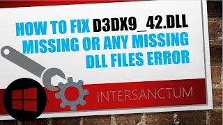 How to fix d3dx942dll missing OR ANY MISSING DLL FILES ERROR [upl. by Mariano]