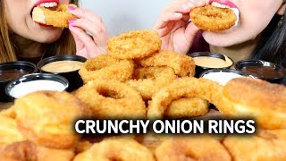 ASMR CRUNCHY DEEP FRIED ONION RINGS amp CRONUTS 양파 튀김 리얼사운드 먹방  KimampLiz ASMR [upl. by Euqnimod951]